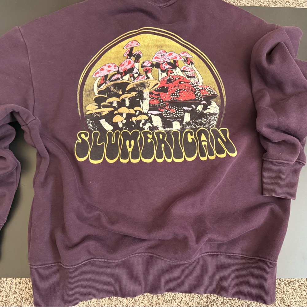 Slumerican distressed Purple Sweatshirt small